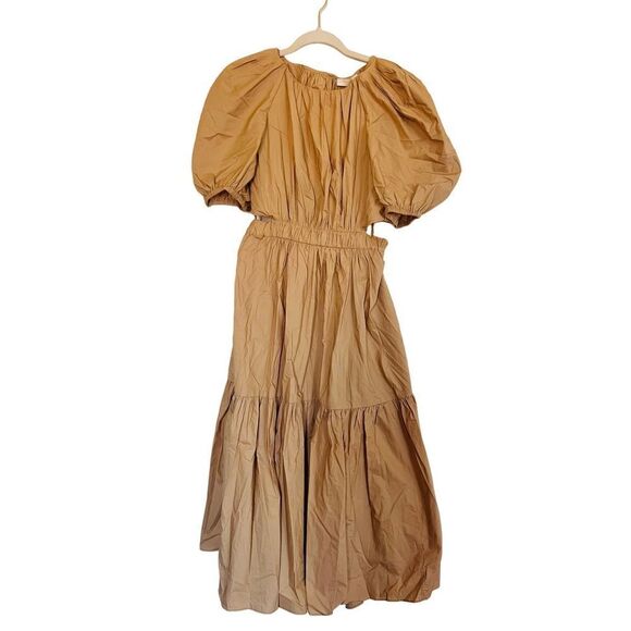 Ulla Johnson Claire puff-sleeve cotton midi dress Cedar US8 - Picture 5 of 9